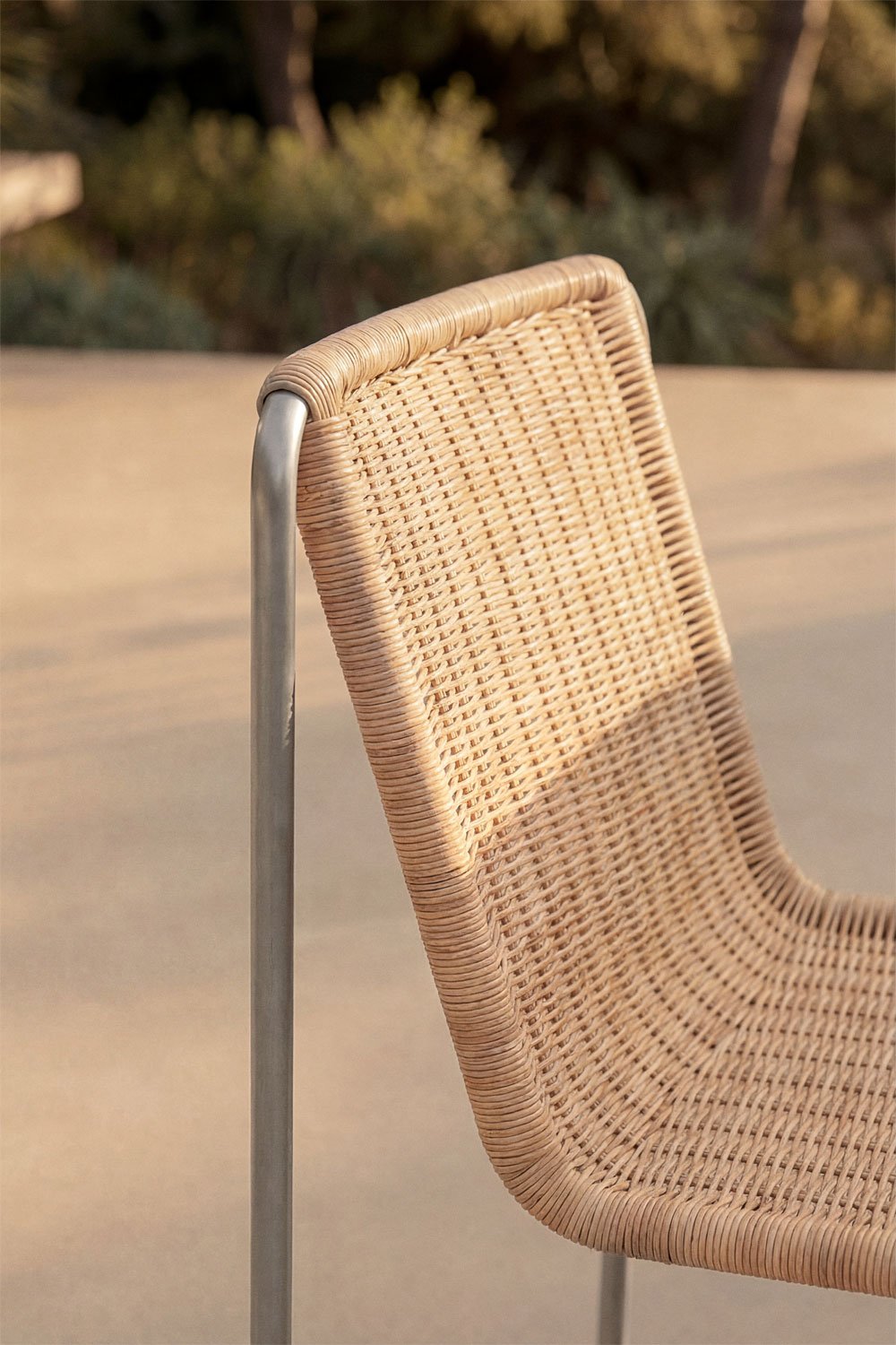 Gartenstuhl aus Edelstahl und synthetischem Rattan Omaha, Galeriebild 2