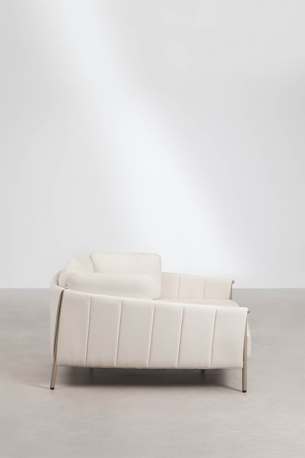 Doppelliege aus Bouclé und Aluminium mit Boleni-Kissen, Galeriebild 2