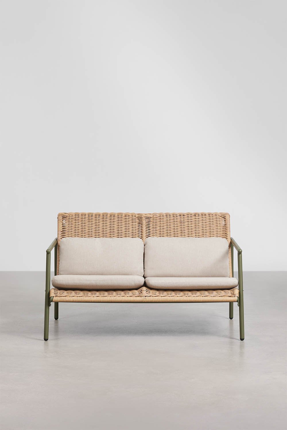 2-Sitzer Garten-Sofa aus Aluminium und Rattan Duroli, Galeriebild 4