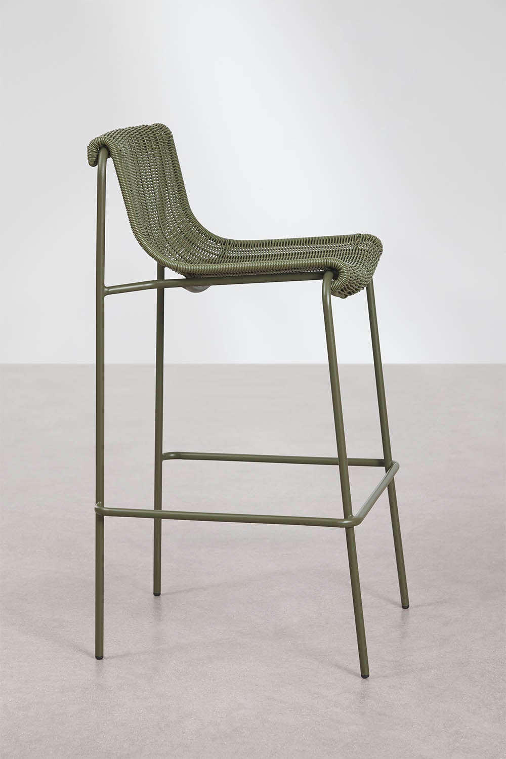 Hoher Gartenhocker aus synthetischem Rattan und Stahl Revia, Galeriebild 2