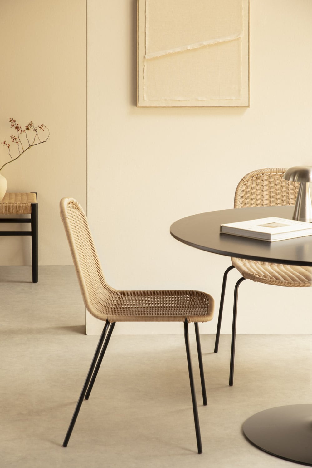 Stapelbarer Esszimmerstuhl aus synthetischem Rattan Reiven, Galeriebild 7