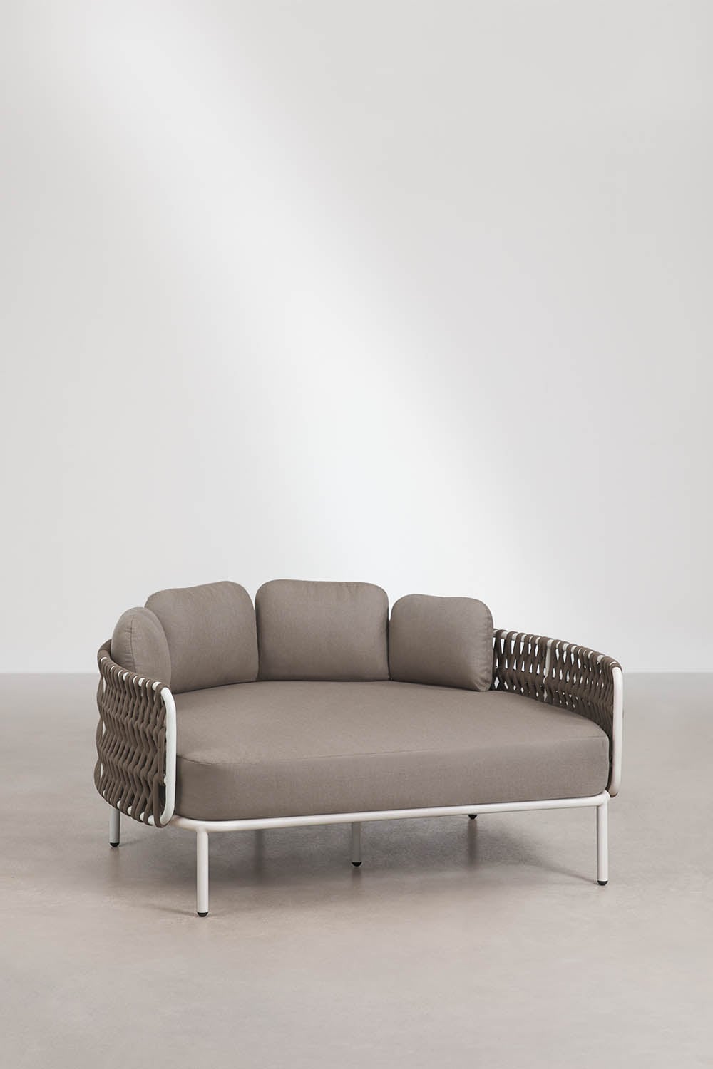 Doppel-Liege aus Aluminium und geflochtenem Seil mit Tevary-Kissen, Galeriebild 3