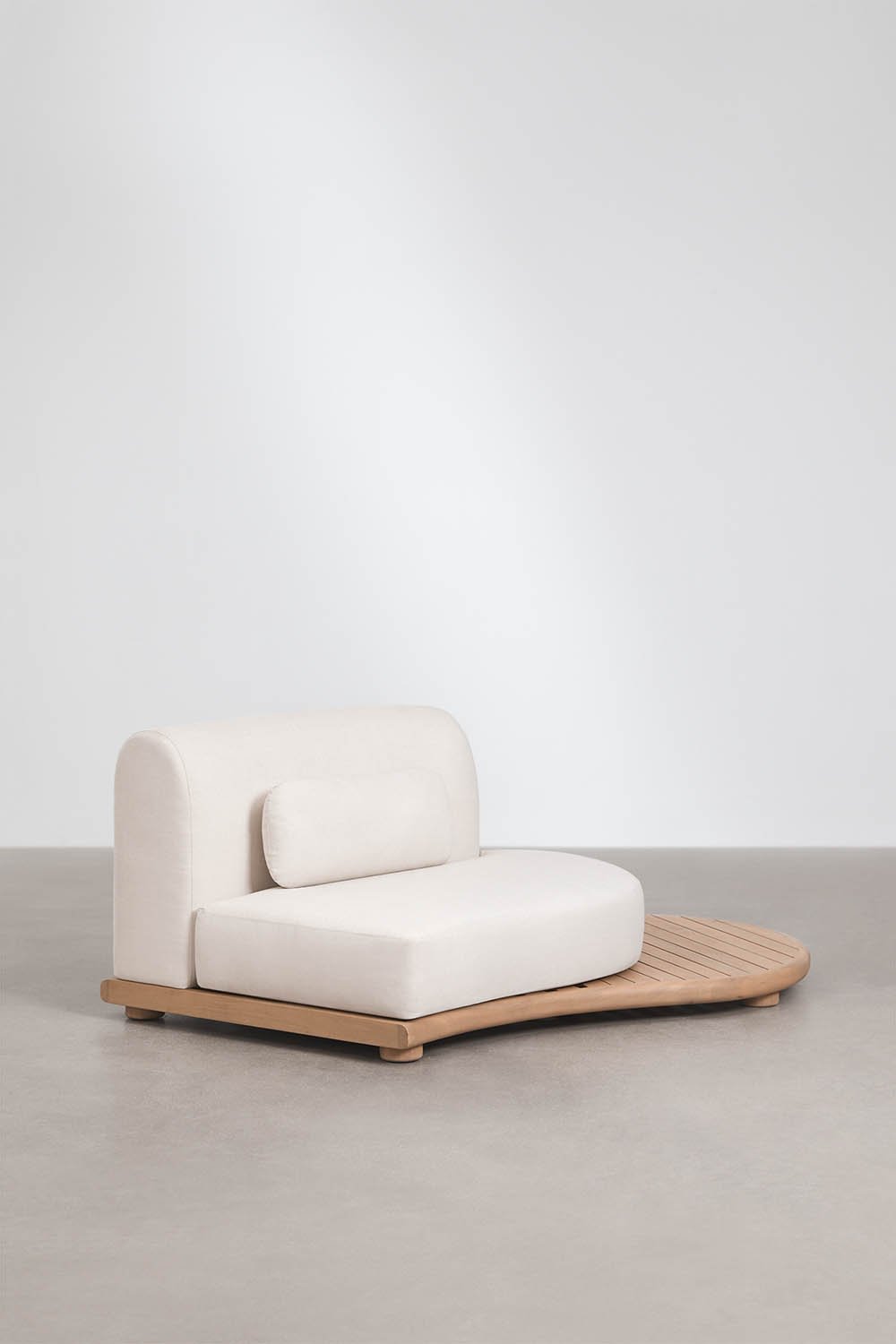 Garten-Set mit geradem 3-teiligen Modulsofa und ovalem Couchtisch 120x95 cm aus Akazienholz Gerard, Galeriebild 8