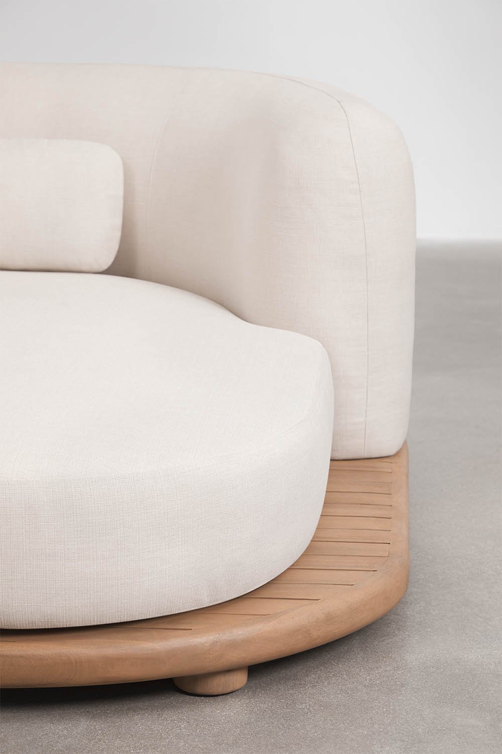 Modulares Garten-Chaiselongue-Sofa aus 4 Teilen aus Akazienholz Gerard, Galeriebild 9