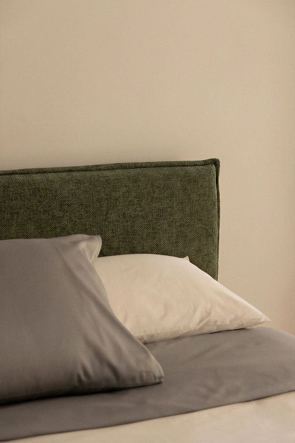 Bett für Matratze 160 x 200 cm mit Klappbettkasten aus salbeigrüner Chenille Lorea, Galeriebild 2