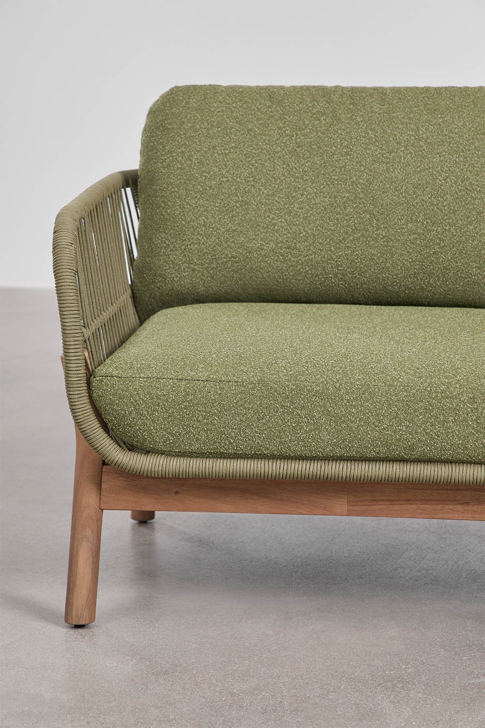 Gartenset mit 3-Sitzer-Sofa, 2 Sesseln und Couchtisch aus Aluminium und Akazienholz Karvia, Galeriebild 6