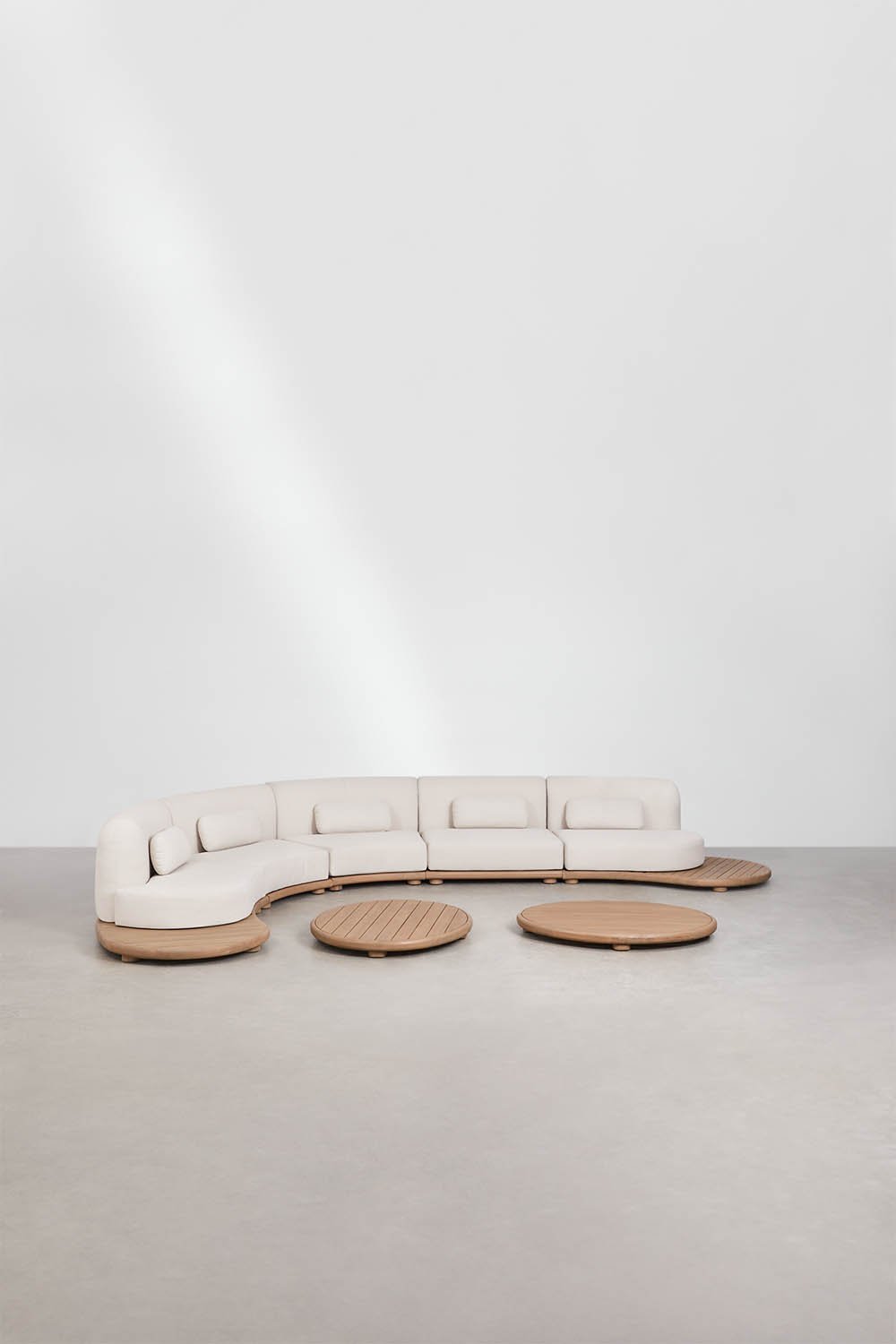 Garten-Set mit 5-teiliger modularer Sofa und 2 Couchtischen aus Akazienholz Gerard, Galeriebild 1