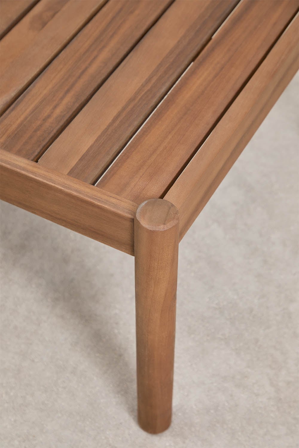 Gartenset mit 3-Sitzer-Sofa und rechteckigem Couchtisch 120x60 cm aus Akazienholz und geflochtener Karvia-Schnur, Galeriebild 9