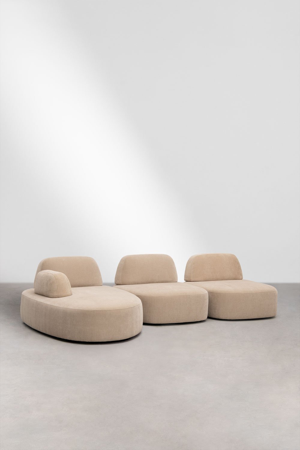 Linksseitiges 3-teiliges modulares Chaise-Longue-Sofa Giorgia, bezogen, Galeriebild 3