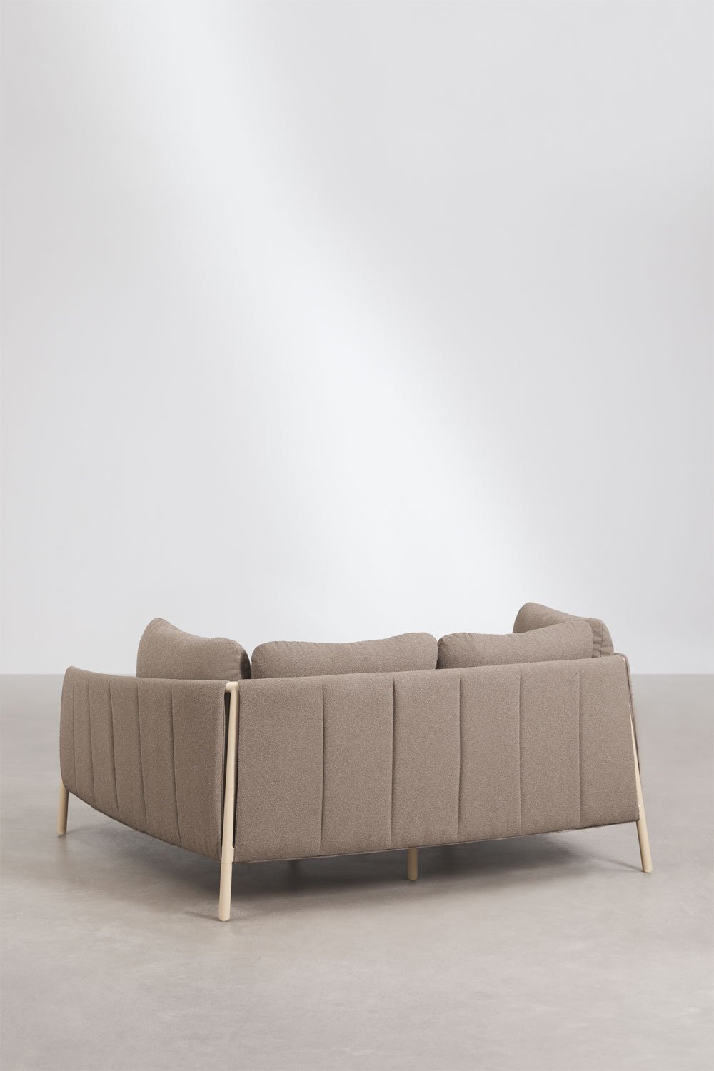 Doppelliege aus Bouclé und Aluminium mit Boleni-Kissen, Galeriebild 3