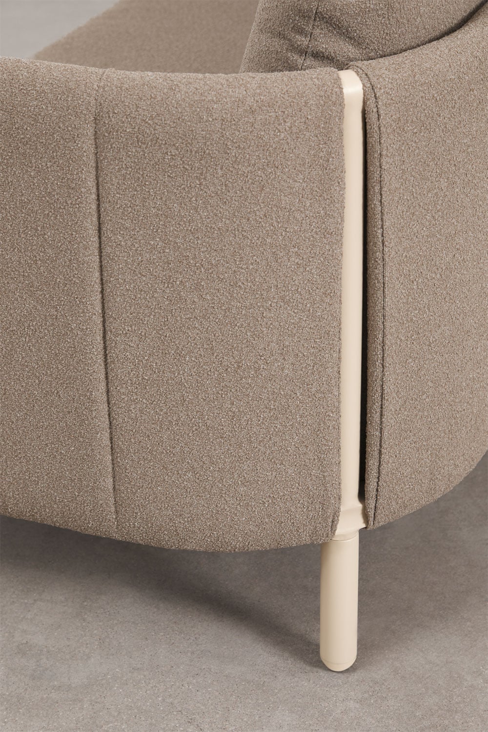 Gartenset mit 3-Sitzer-Sofa aus Bouclé und Aluminium-Couchtisch Boleni, Galeriebild 4