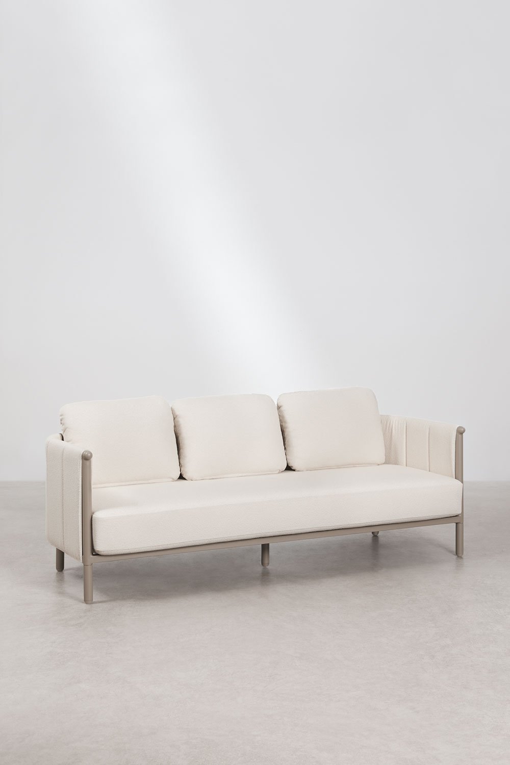 Garten-Set mit 3-Sitzer-Sofa, 2 Sesseln aus Bouclé und Aluminium-Couchtisch Boleni, Galeriebild 7