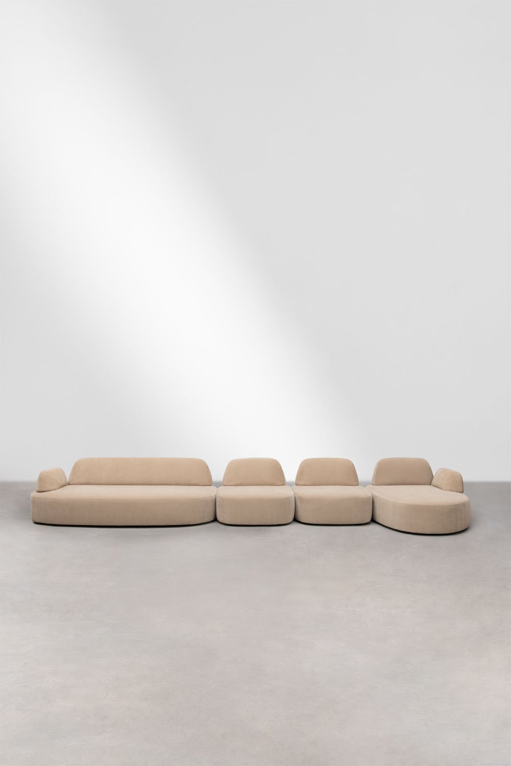 Rechte 4-teilige modulare Chaiselongue mit gepolstertem Eckmodul Giorgia, Galeriebild 5
