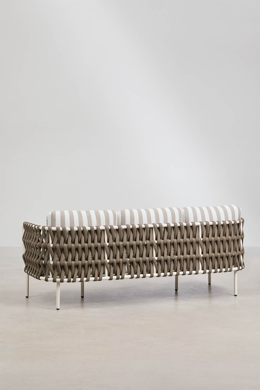 3-Sitzer Garten-Sofa aus Aluminium und geflochtener Tevary-Schnur, Galeriebild 7