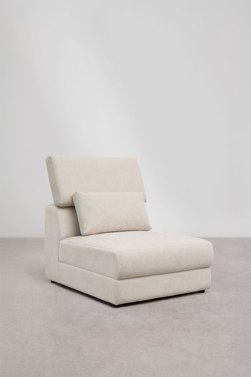 Zentrales Modul für modulare Sofas mit verstellbarer Kopfstütze aus Chenille Cataline, Galeriebild 3