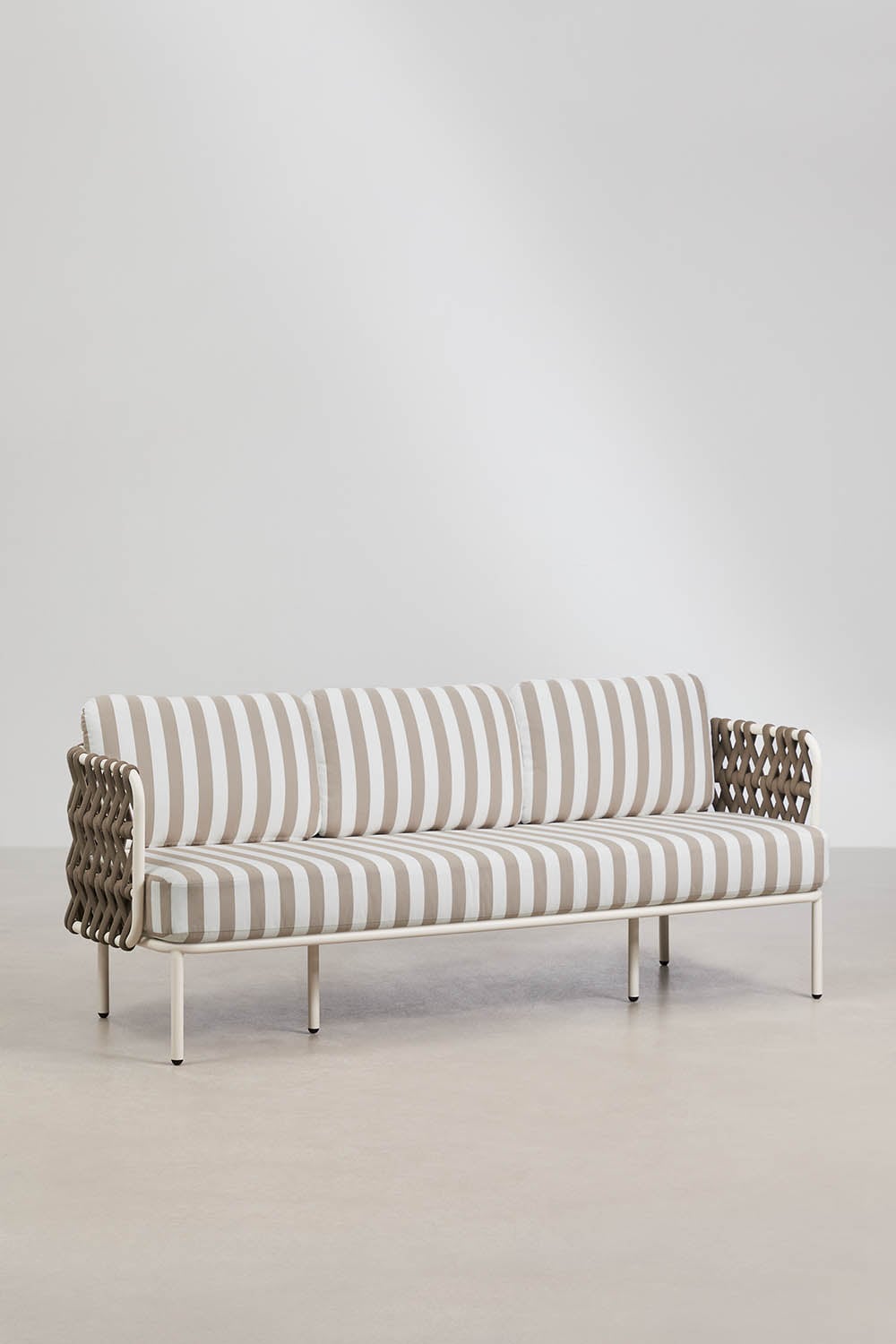 Gartenset mit 3-Sitzer-Sofa, 2 Sesseln aus geflochtenem Tevary-Seil und Aluminium-Couchtisch Boleni, Galeriebild 2