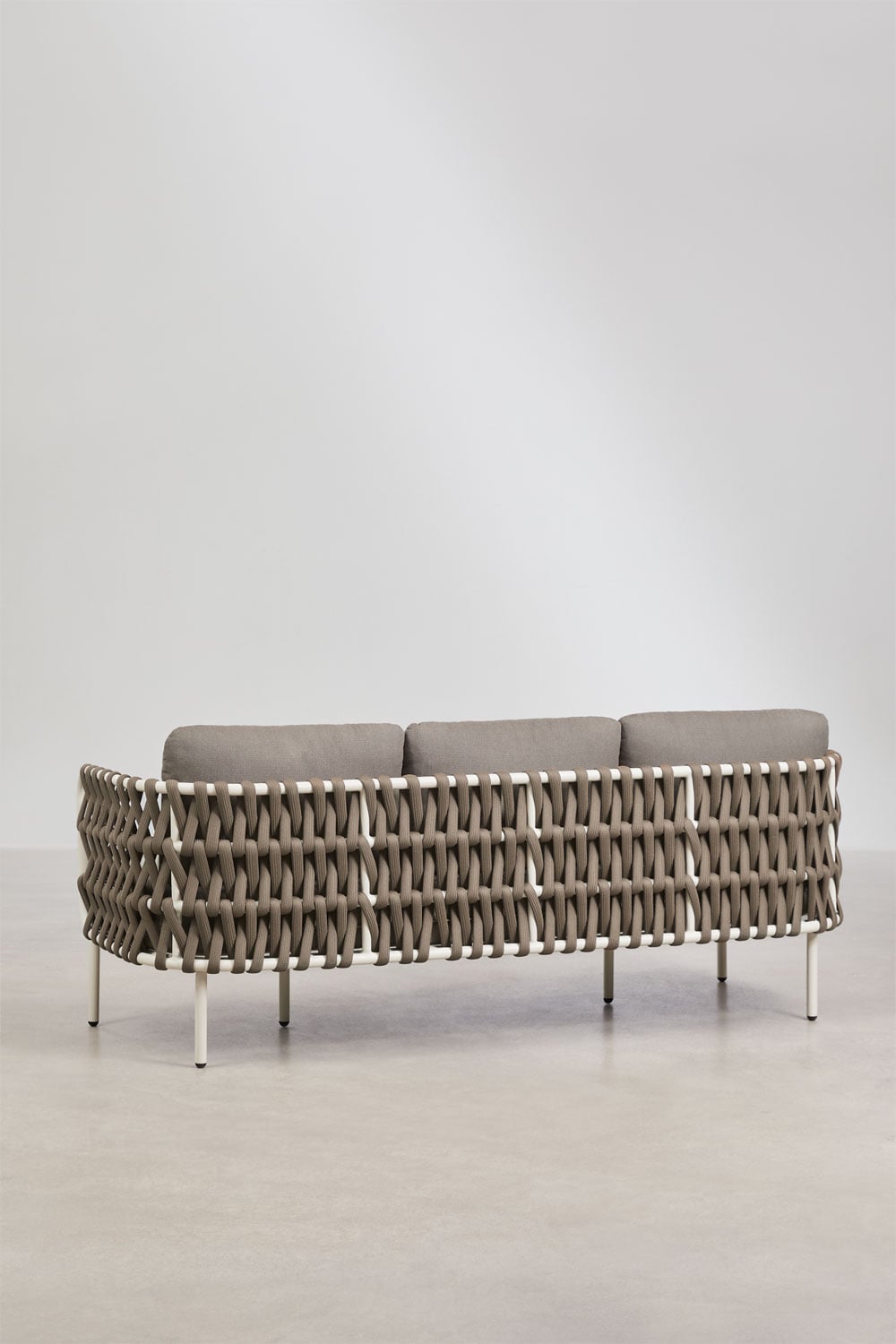 Gartenset mit 3-Sitzer-Sofa, 2 Sesseln aus geflochtenem Tevary-Seil und Aluminium-Couchtisch Boleni, Galeriebild 5