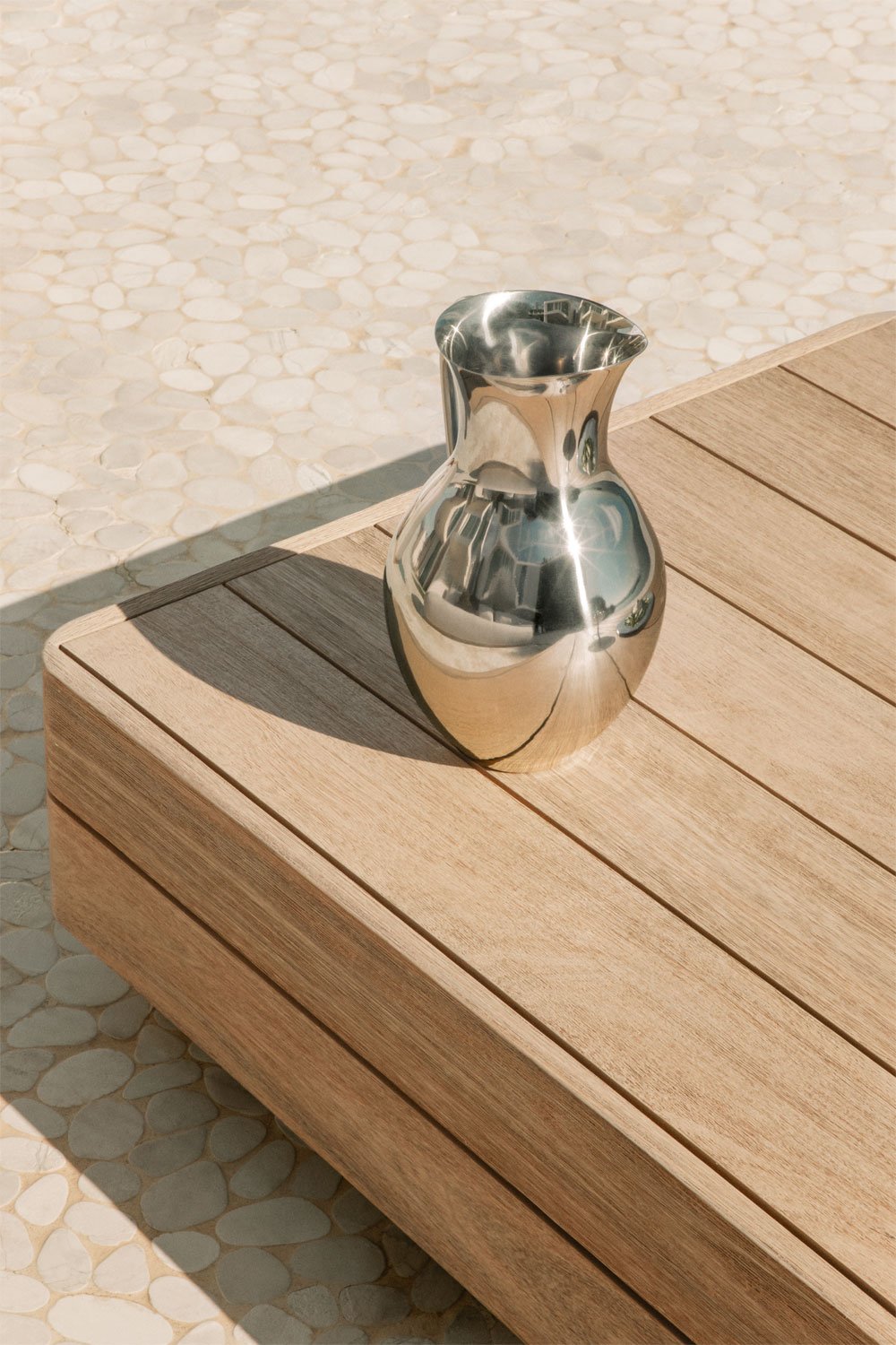 Gartenset mit 3-Sitzer-Sofa und rechteckigem Couchtisch 130x75 cm aus Akazienholz Verona, Galeriebild 2