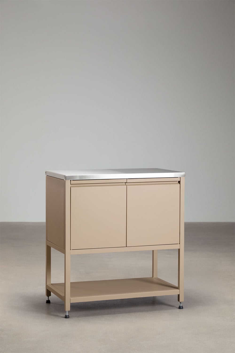 Modulare 3-teilige Außenküche mit Spüle, Stauraum und Holzkohlegrill aus Stahl Savona, Galeriebild 5