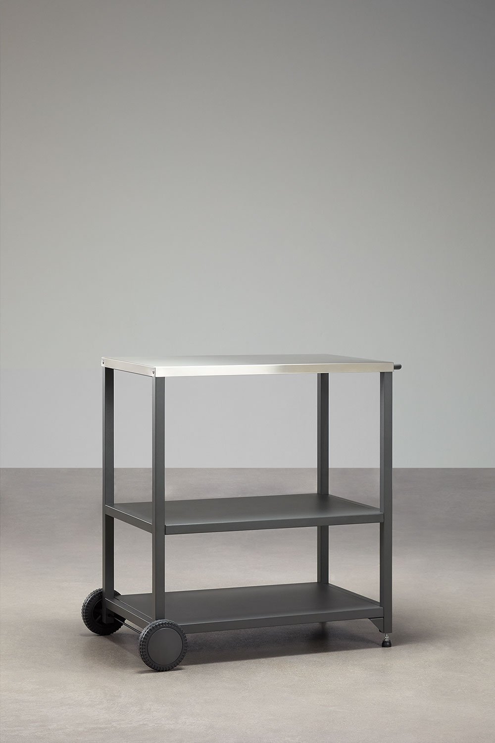 Modulare 4-teilige Außenküche mit Spüle, Organizer-Panel und Holzkohlegrill aus Stahl Savona, Galeriebild 17