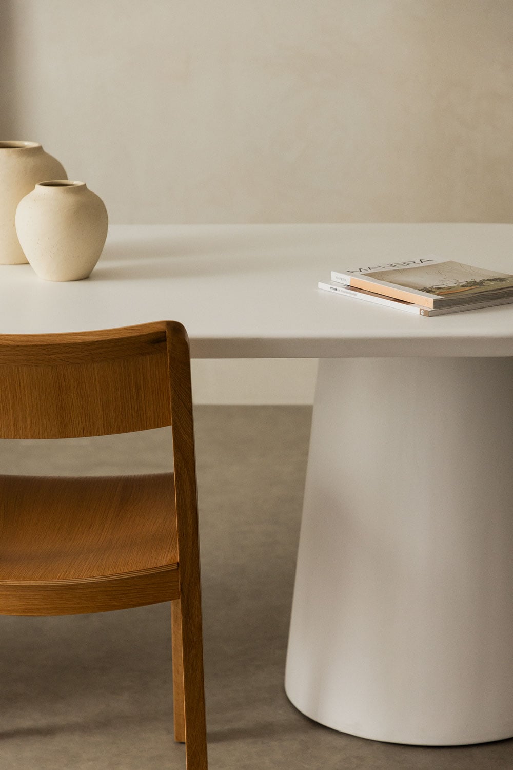 Ovaler Esstisch 220x95 cm aus Zement Noemi, Galeriebild 2