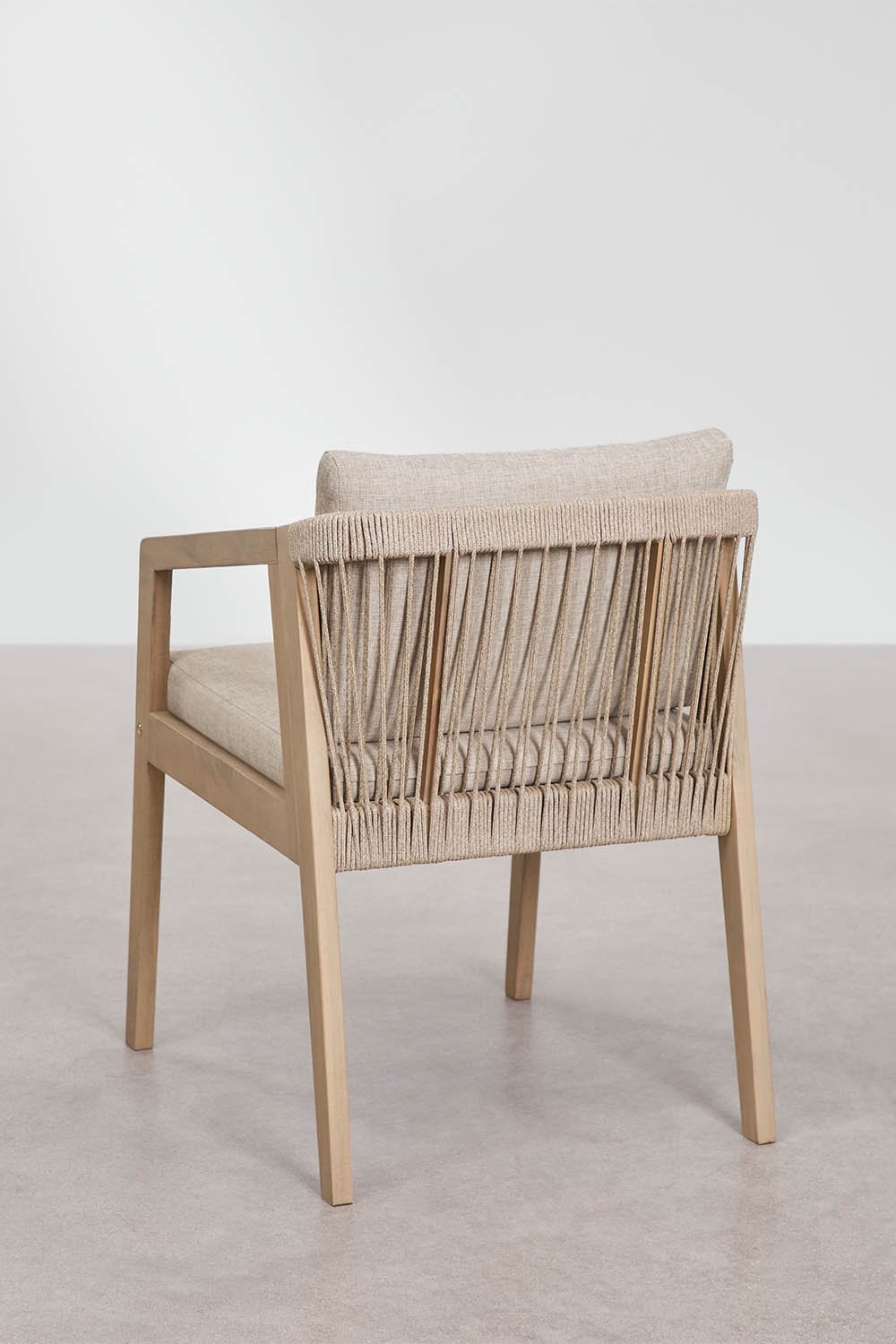 Rechteckiges Tischset 180x90 cm und 6 Gartenstühle aus Akazienholz und geflochtenem Seil Kaela, Galeriebild 8