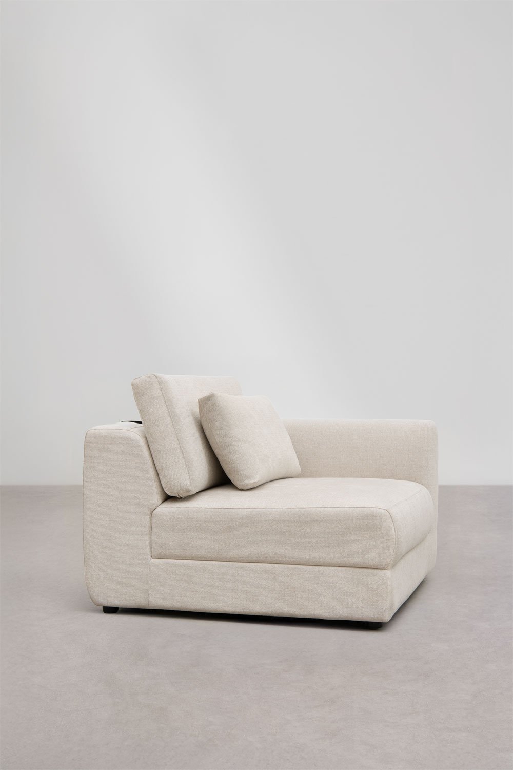 Rechtes Eckmodul für modulare Sofas mit verstellbarer Kopfstütze aus Chenille Cataline, Galeriebild 4