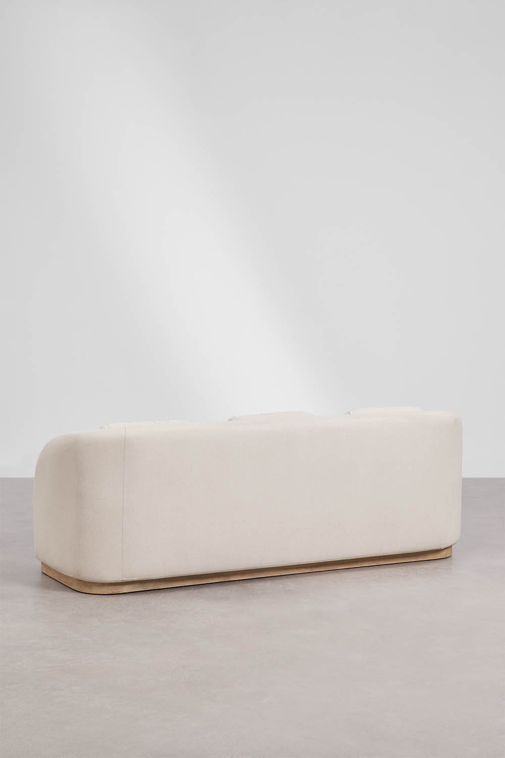 Wohnzimmerset mit 3-Sitzer-Sofa und rechteckigem Couchtisch 130x75 cm aus Akazienholz Verona, Galeriebild 3