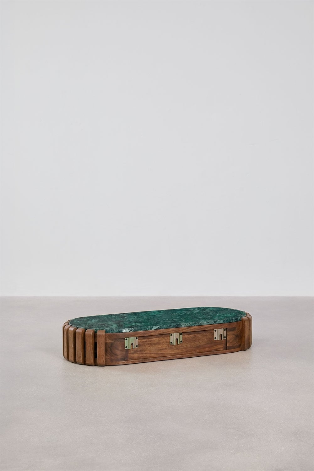 Wand-Empfangskonsole 90x40 cm aus Mangoholz und Naturstein Bytum, Galeriebild 7