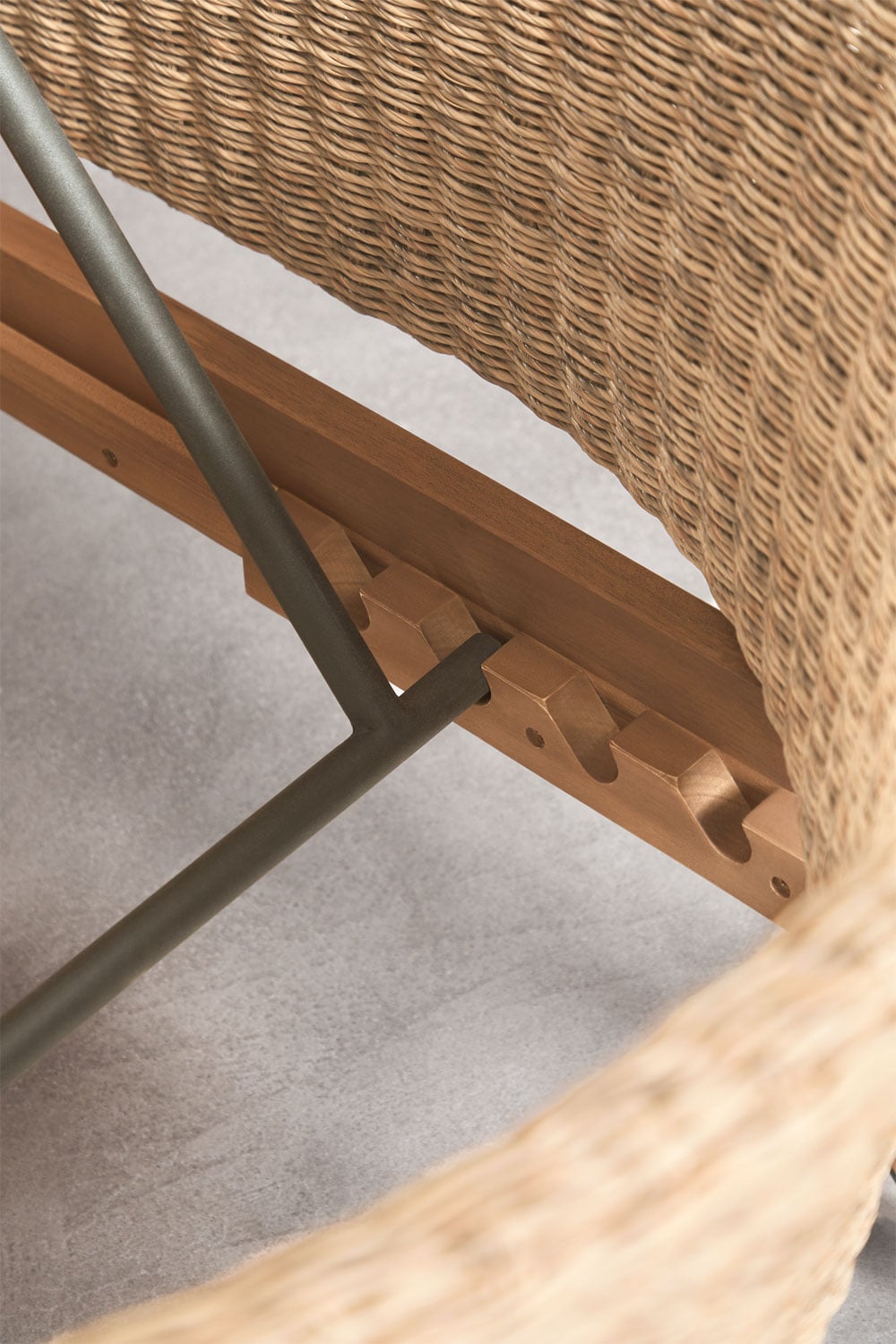 Liegestuhl aus Akazienholz und synthetischem Rattan Ribeira, Galeriebild 7
