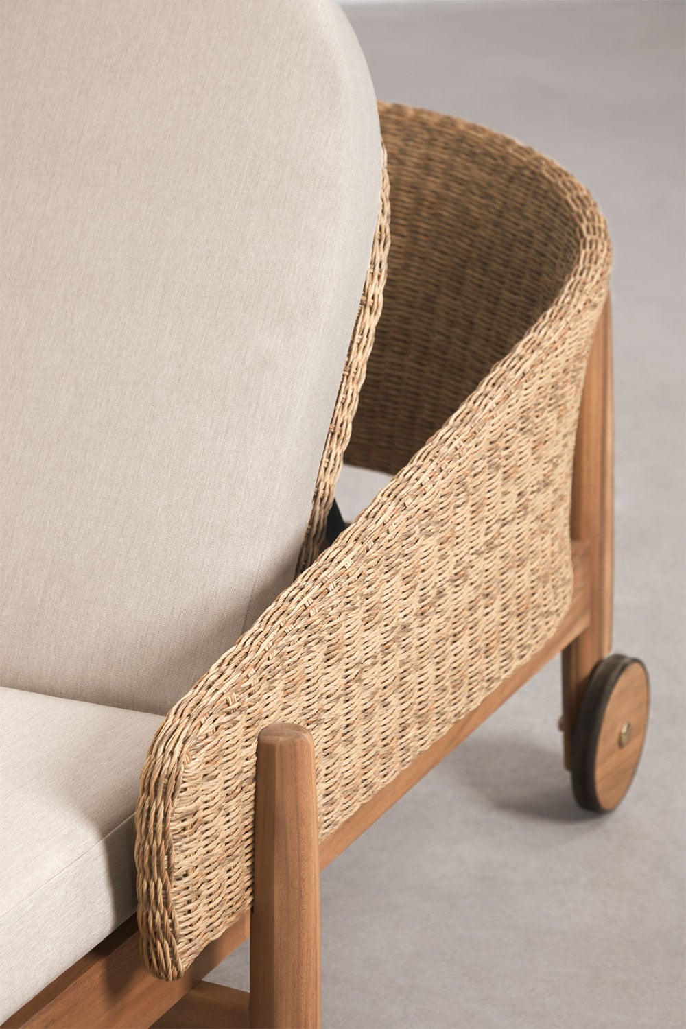 Pack mit 2 Liegestühlen aus Akazienholz und synthetischem Rattan Ribeira, Galeriebild 5