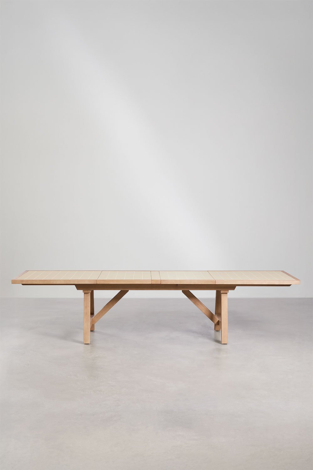 Rechteckiger Esstisch 200-260-320x100 cm ausziehbar aus Akazienholz Dubai, Galeriebild 4