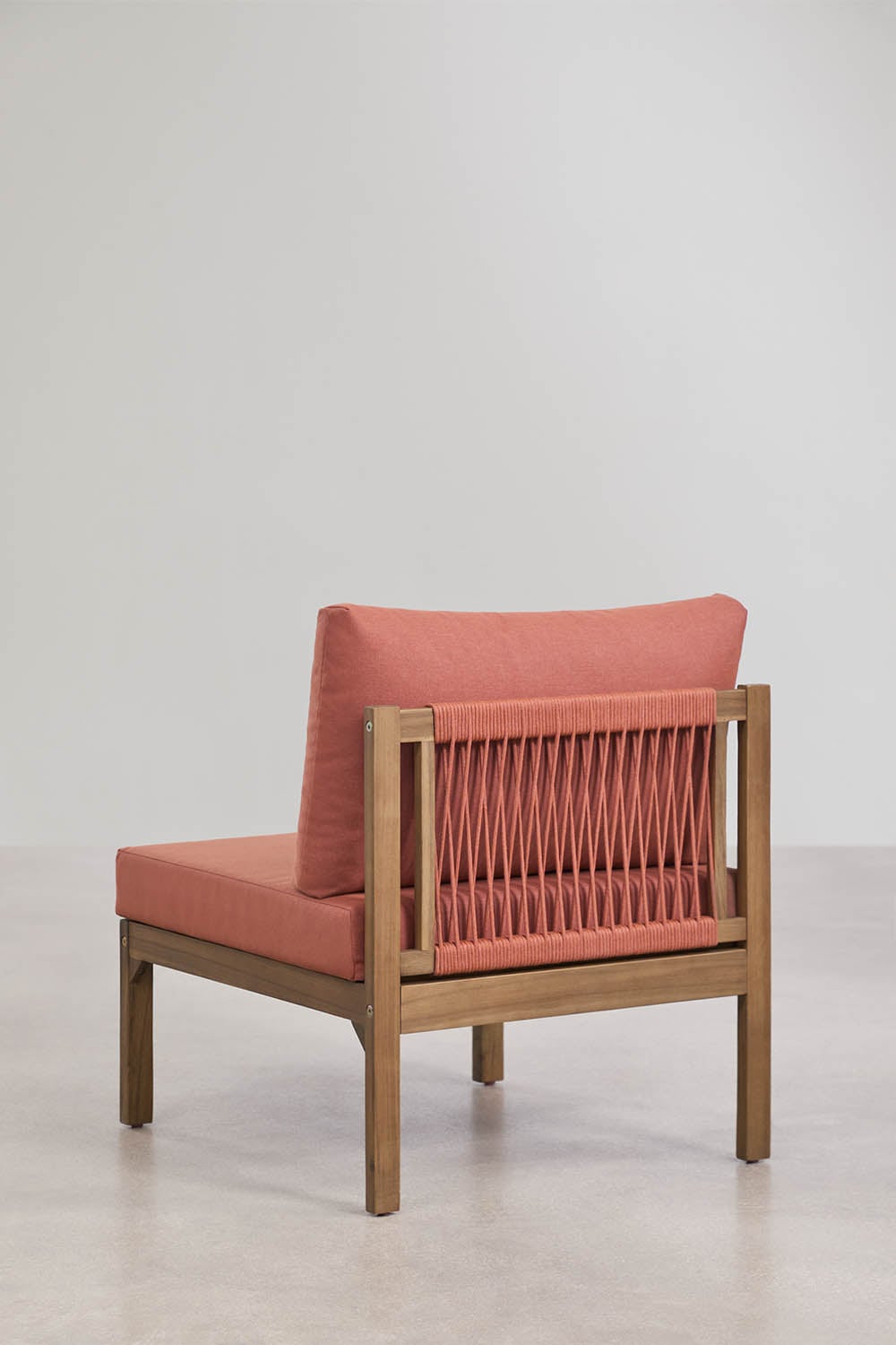 Zentrales Modul für modulare Gartensofas aus Akazienholz Branson, Galeriebild 4