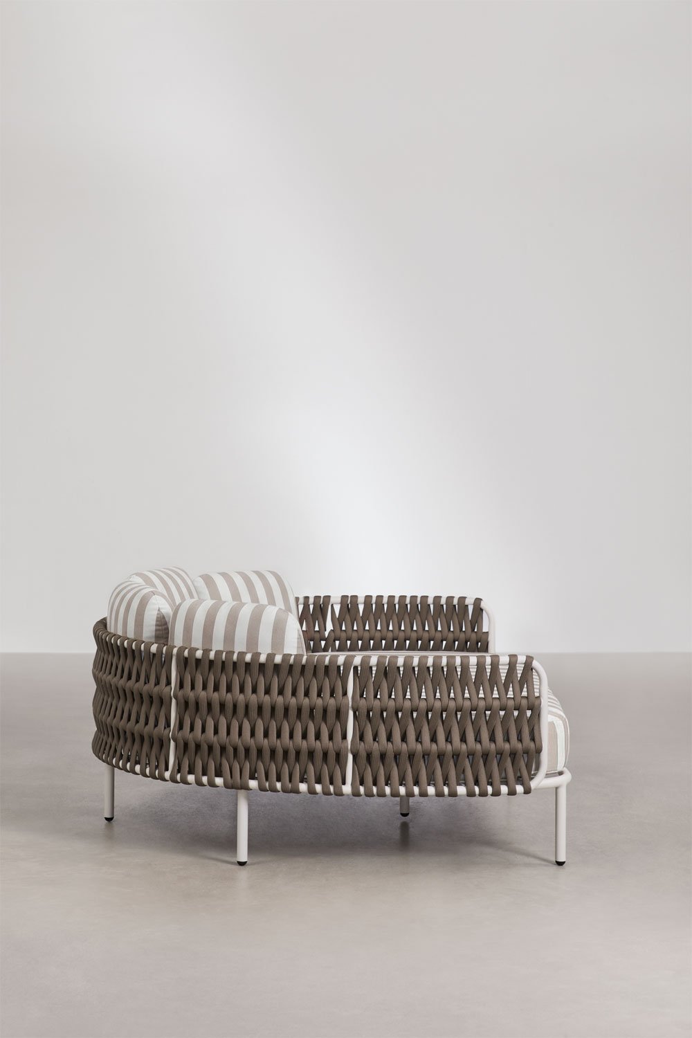 Doppel-Liege aus Aluminium und geflochtenem Seil mit Tevary-Kissen, Galeriebild 2