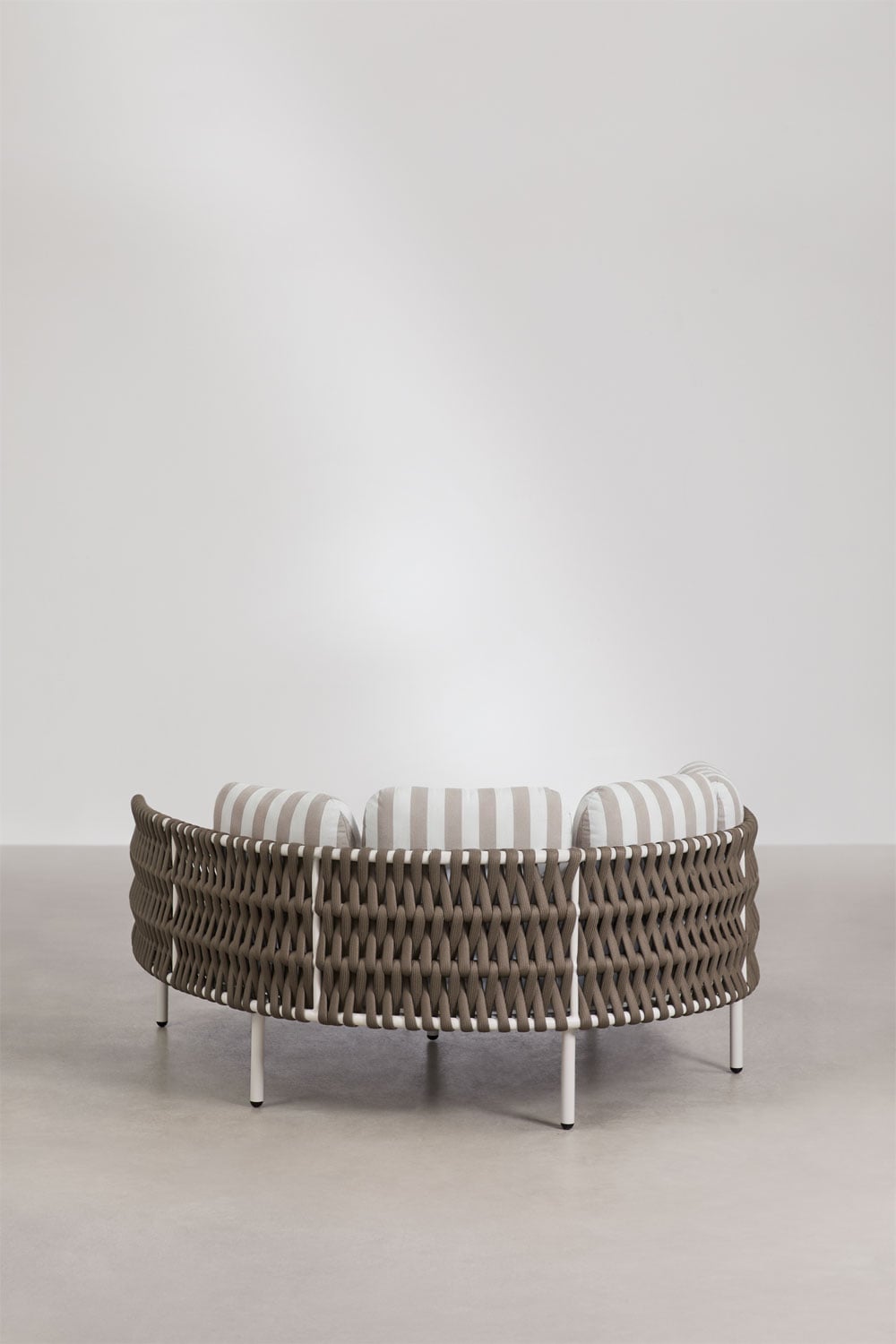 Doppel-Liege aus Aluminium und geflochtenem Seil mit Tevary-Kissen, Galeriebild 3