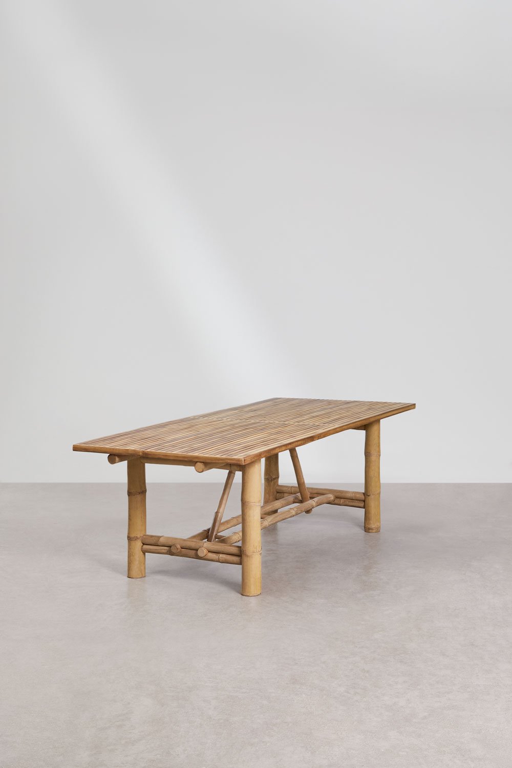 Rechteckiger Gartentisch 220x100 cm aus Bambus Nelida, Galeriebild 2