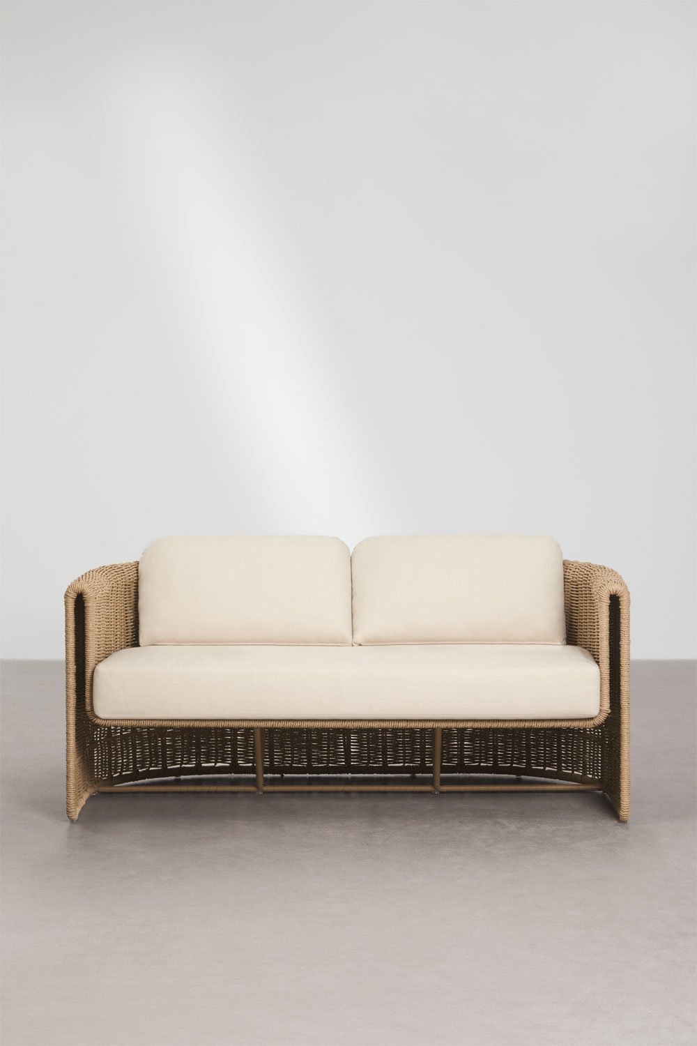 2-Sitzer-Sofa aus Stahl und synthetischem Rattan Lina, Galeriebild 4