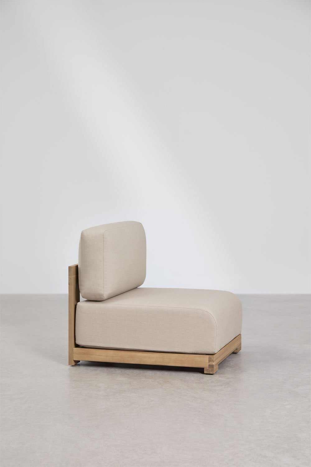 Zentrales Modul für modularen Garten-Sofa aus Akazienholz Brivori, Galeriebild 3