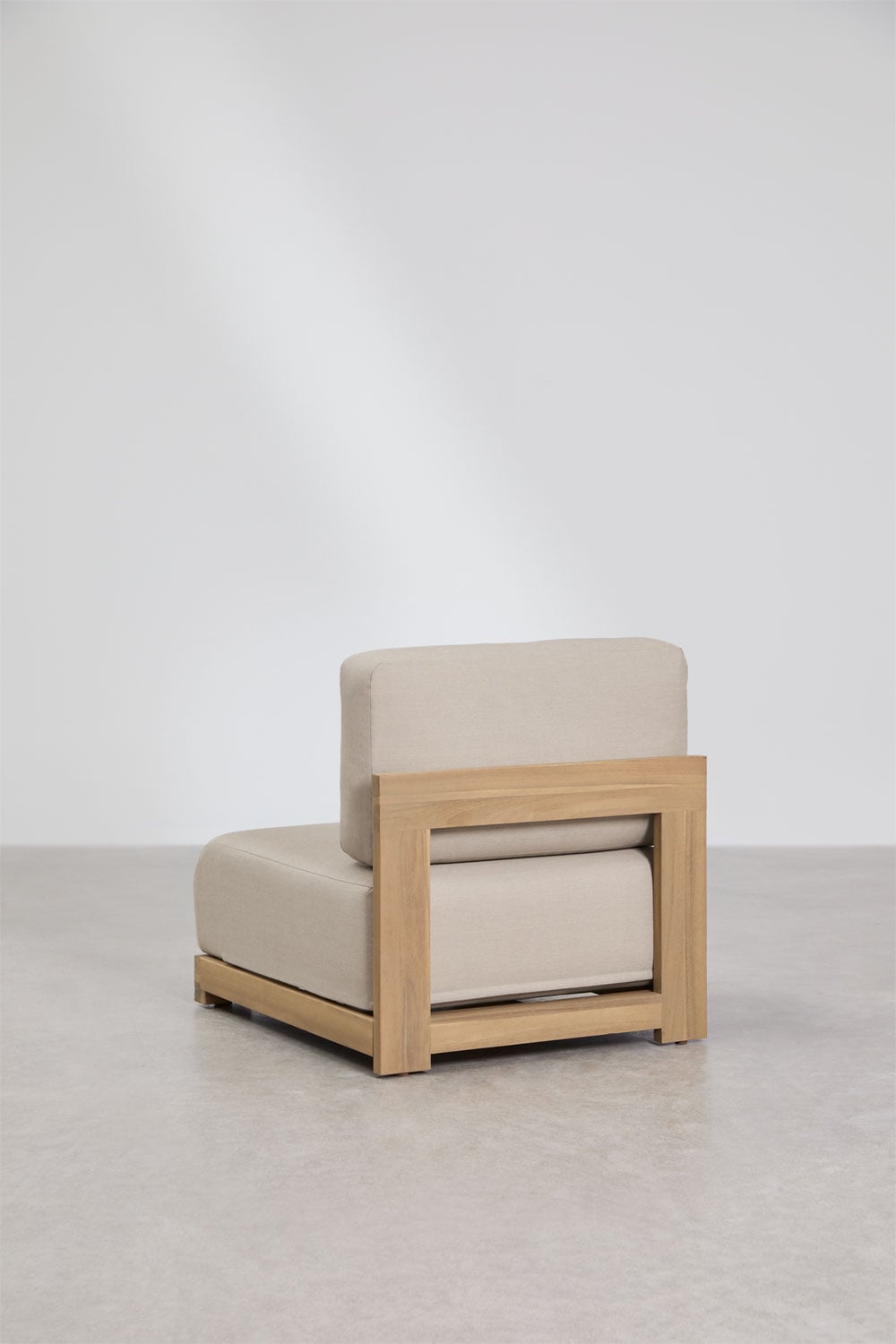 Zentrales Modul für modularen Garten-Sofa aus Akazienholz Brivori, Galeriebild 4