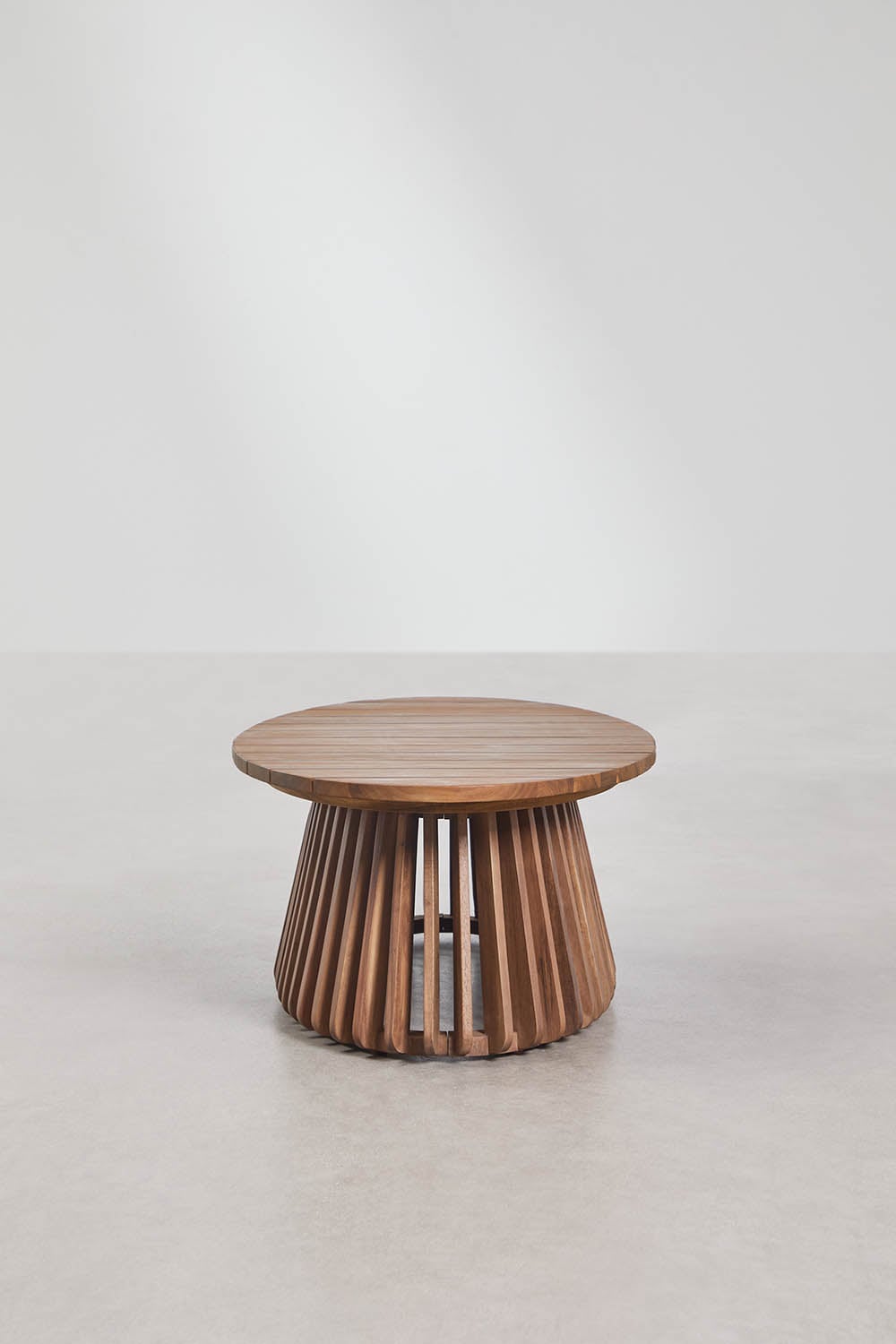 Ovaler Garten-Couchtisch 120x65 cm aus Mura-Akazienholz, Galeriebild 3