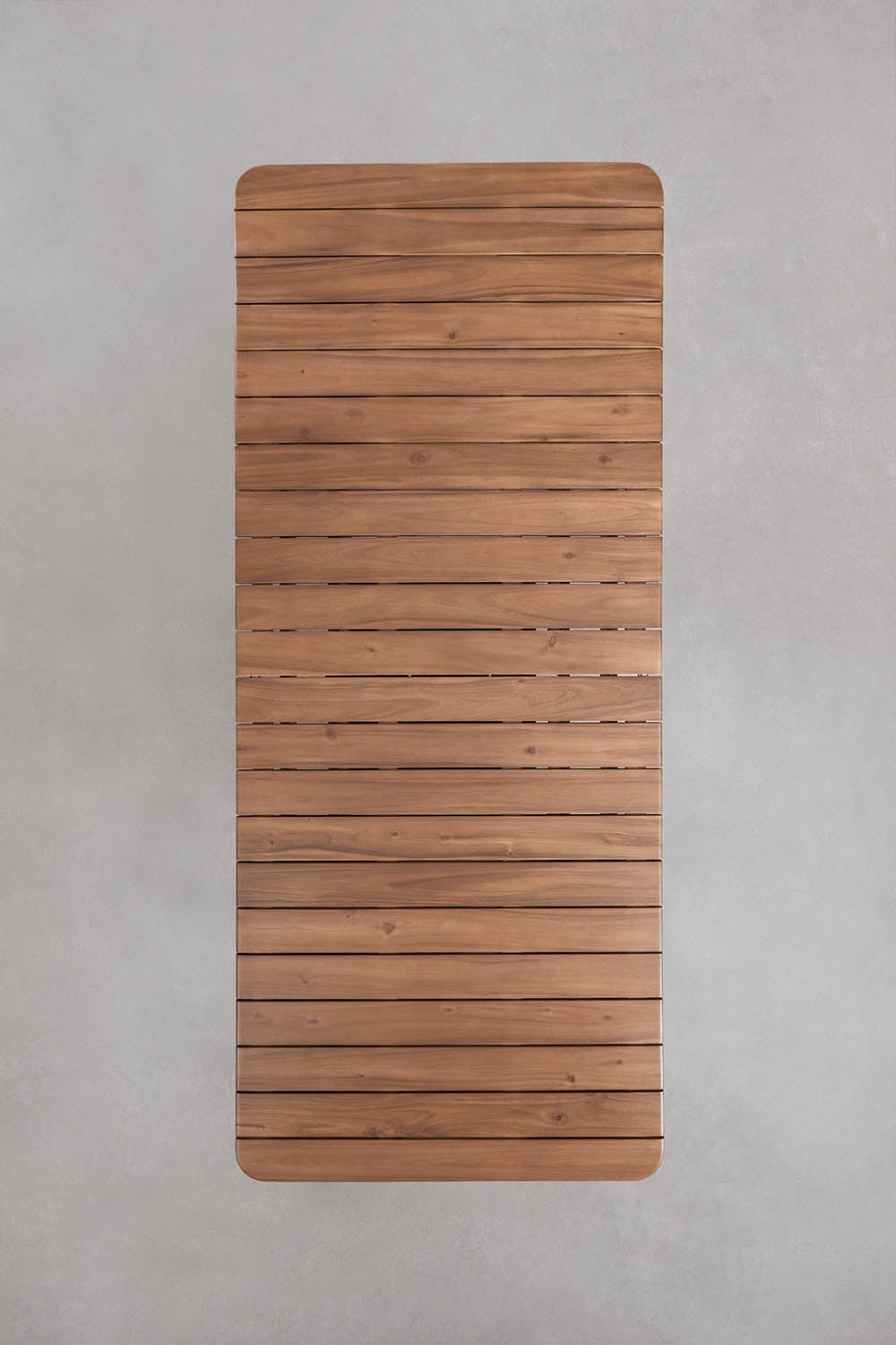 Set aus rechteckigem Tisch 250-310x105 cm ausziehbar Duala und 10 Gartenstühle aus Akazienholz und geflochtener Schnur Karvia, Galeriebild 5