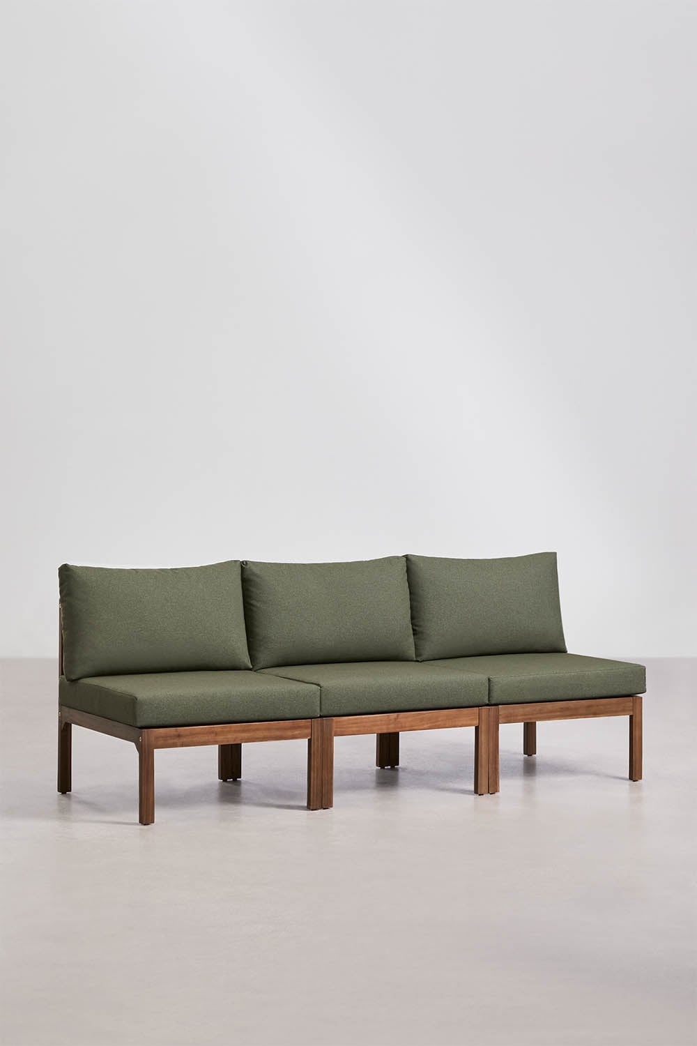 3-teiliges modulares Sofa aus Akazienholz Branson, Galeriebild 1