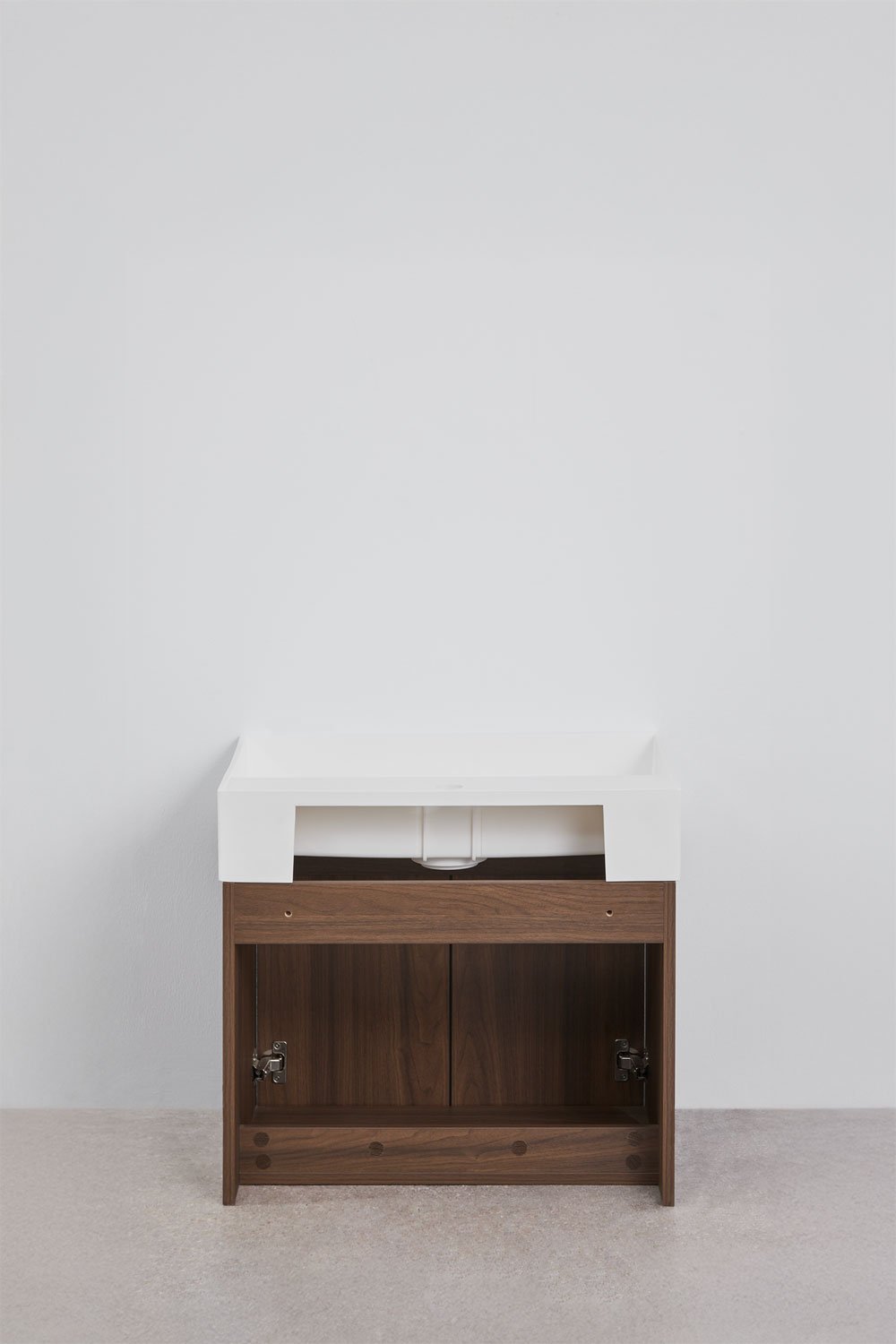 Schwebendes Badezimmermöbel-Set aus Holz mit integriertem Waschbecken Genevie, Galeriebild 7