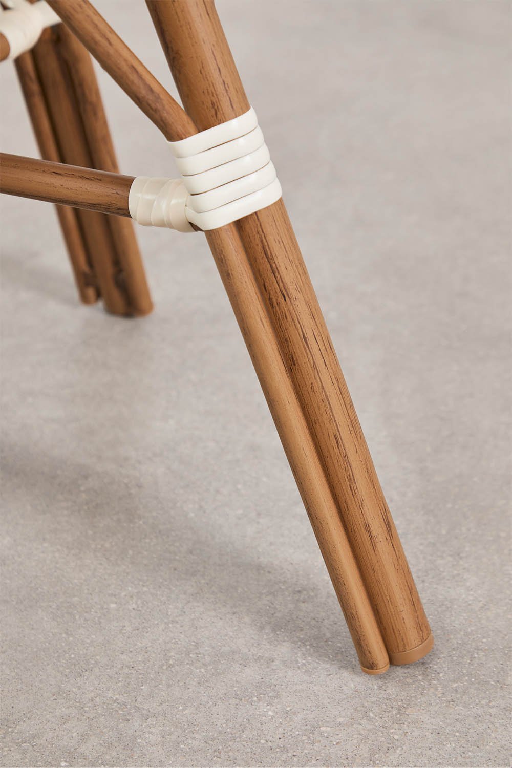 Pack mit 4 niedrigen Gartenhockern 45 cm aus Aluminium und synthetischem Rattan Brielle Bistro, Galeriebild 3