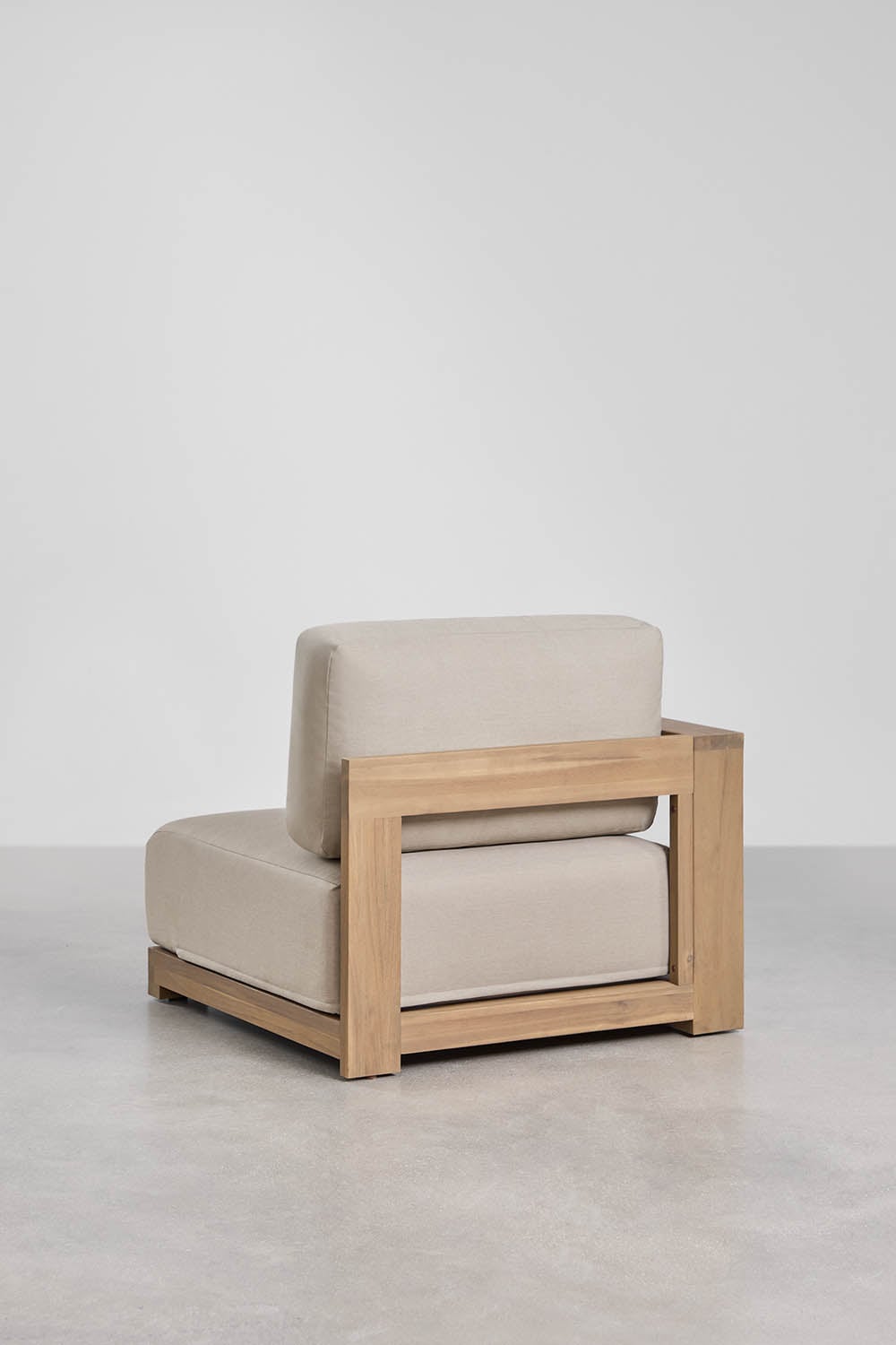 Linkes Eckmodul für modularen Garten-Sofa aus Akazienholz Brivori, Galeriebild 4