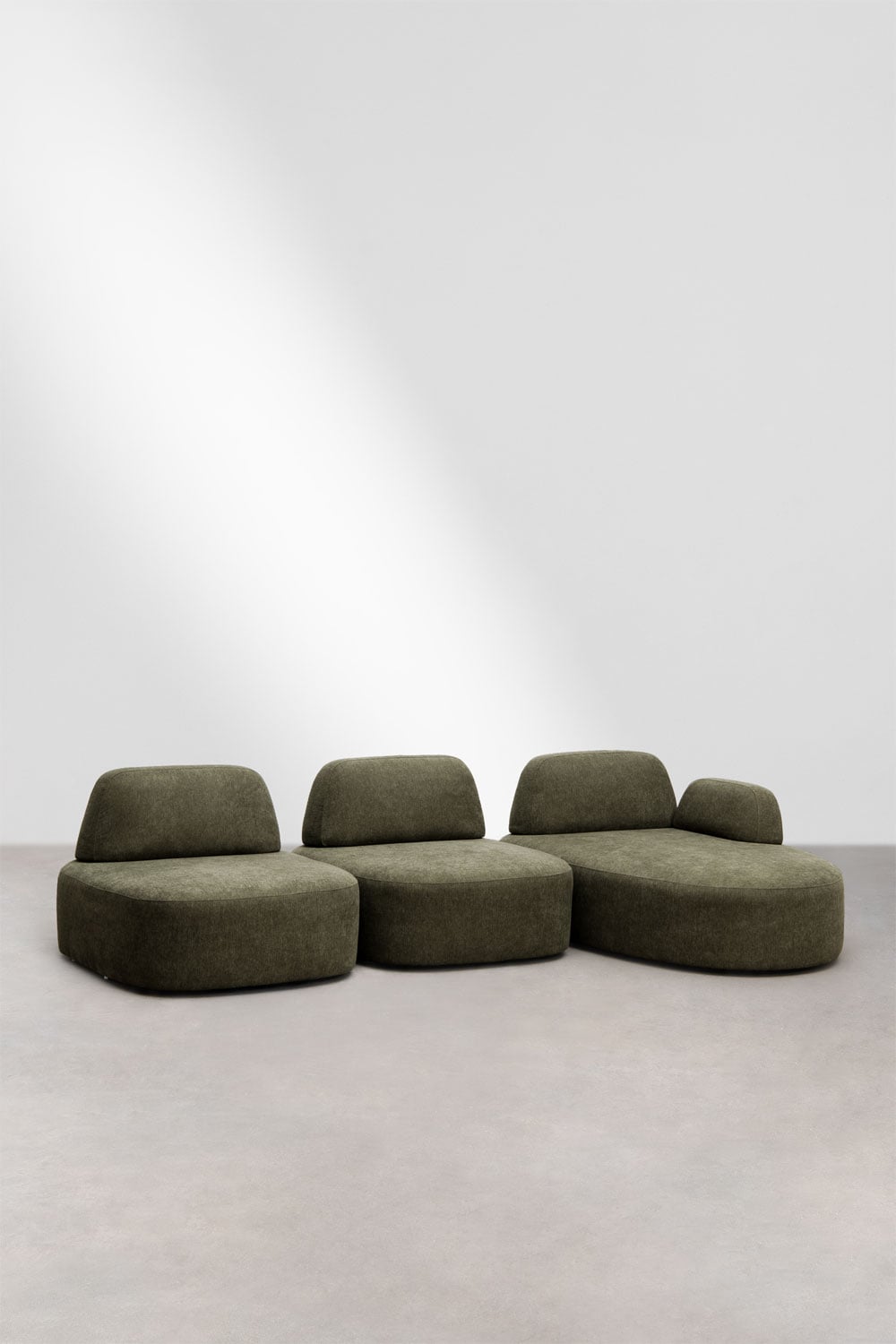 Rechtsseitiges 3-teiliges modulares Chaise-Longue-Sofa Giorgia bezogen, Galeriebild 1