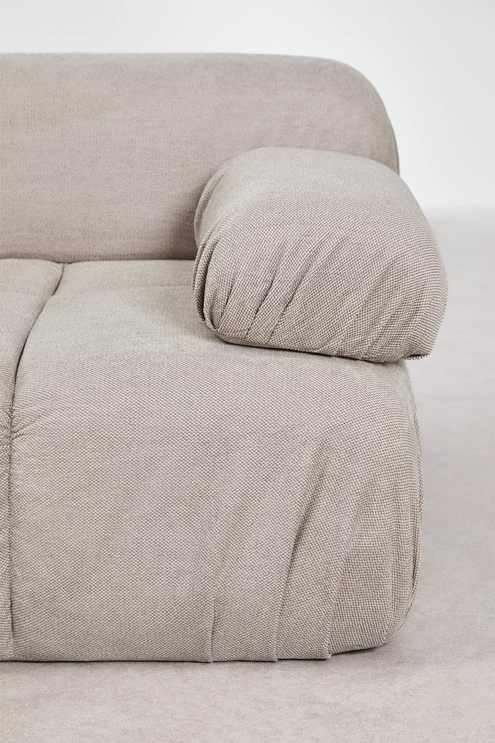 Rechtes Eckmodul für modulare Bouclé-Sofas, vakuumverpackt Kendall, Galeriebild 2