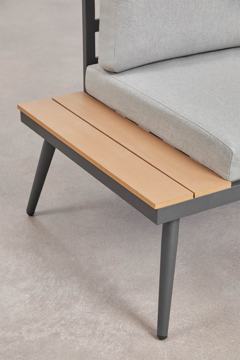 Gartenset mit 4-Sitzer-Ecksofa und Aluminium-Holz-Couchtisch Nadi, Galeriebild 4