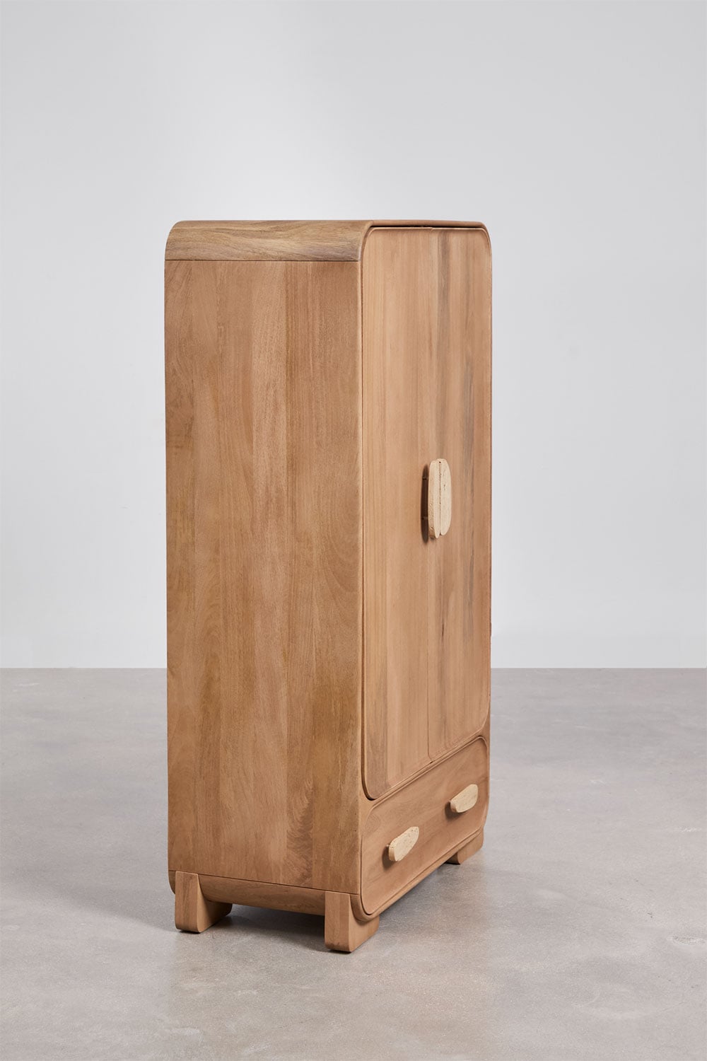 Kleiderschrank aus Mangoholz und Travertin Kivalina, Galeriebild 4