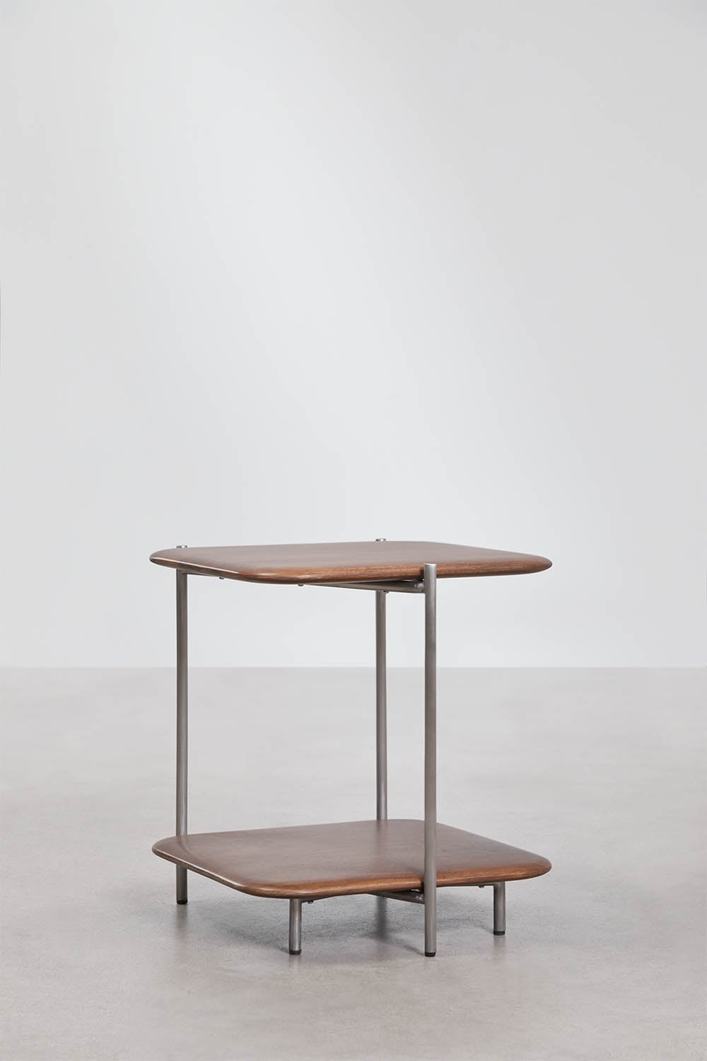 Beistelltisch 45x45 cm aus Mangoholz und Edelstahl Vimara, Galeriebild 3